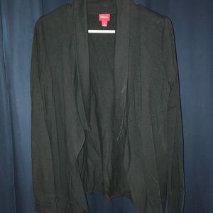 Great, black cardigan that is open